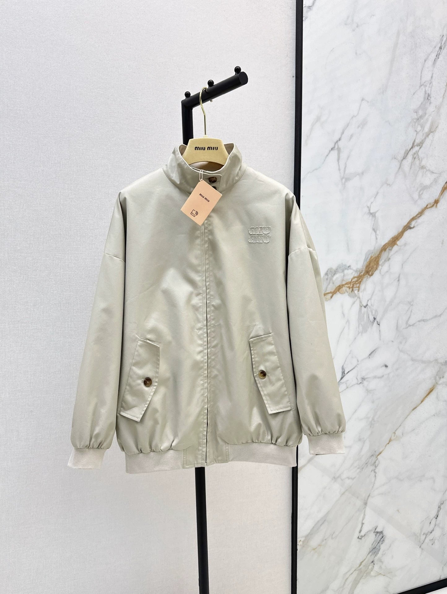 M 25Ss Fall/Winter New Khaki Contrast Red Checkered Jacket Oversized Coat