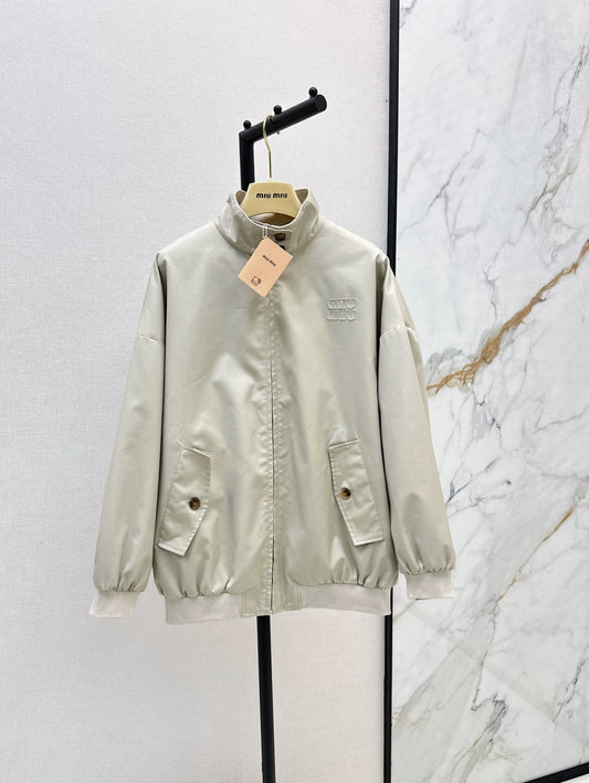 M 25Ss Fall/Winter New Khaki Contrast Red Checkered Jacket Oversized Coat