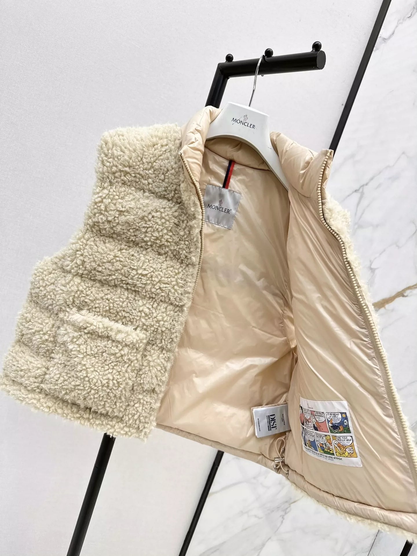 MON 25 New stand-up collar plush lamb wool down vest jacket