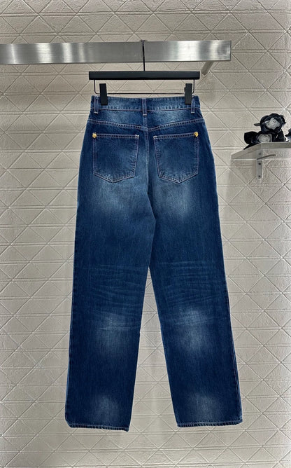 C 25 High-Rise Bleached Crinkle Jeans.