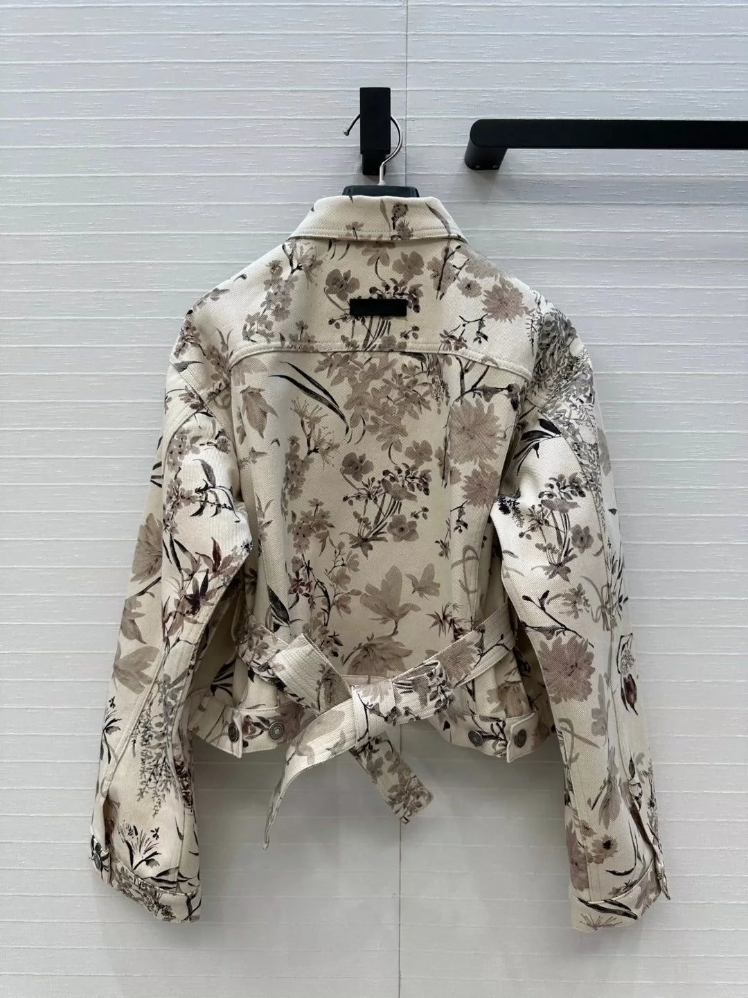 d 25 new fresh and light ink print denim short jacket