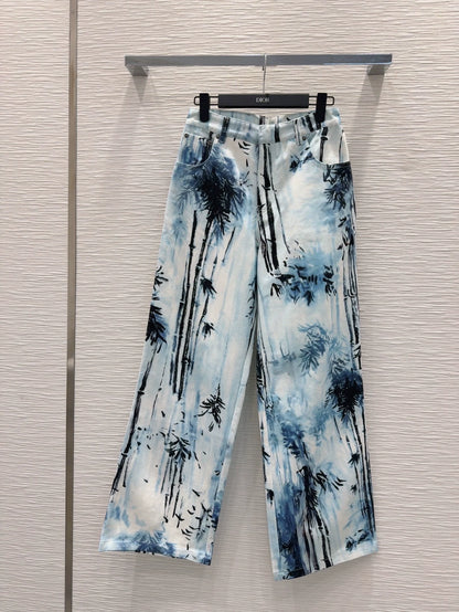 D 25 New Ink Painting Print Jeans