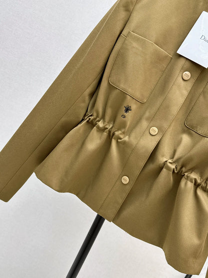 D 25fw New round neck waist windbreaker
