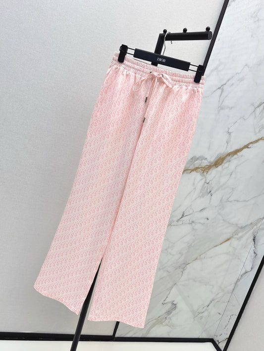 D 25 Spring Summer Latest Printed Straight Leg Casual Pants