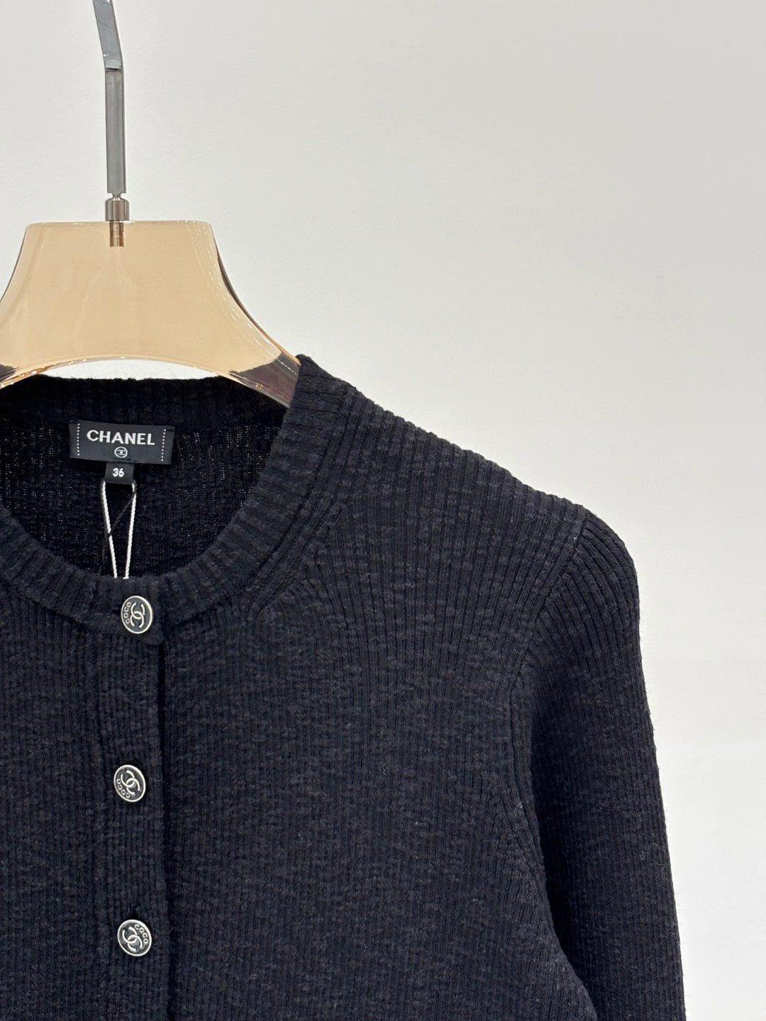 C 25 Early Spring New Round Neck Letter Logo Simple Casual Knitted Cardigan