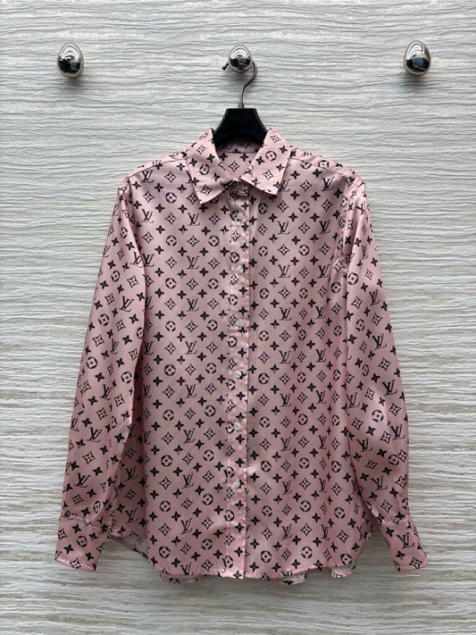 L 25 Spring/Summer New Pink Silk Shirt