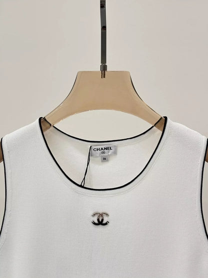 C 25 Summer new round neck letter logo jacquard simple casual knitted dress