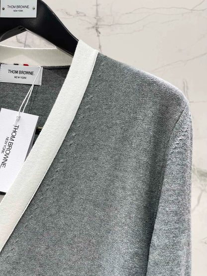 Th 25 new early spring new colorblocking stripes four bar stripes striped knit cardigan