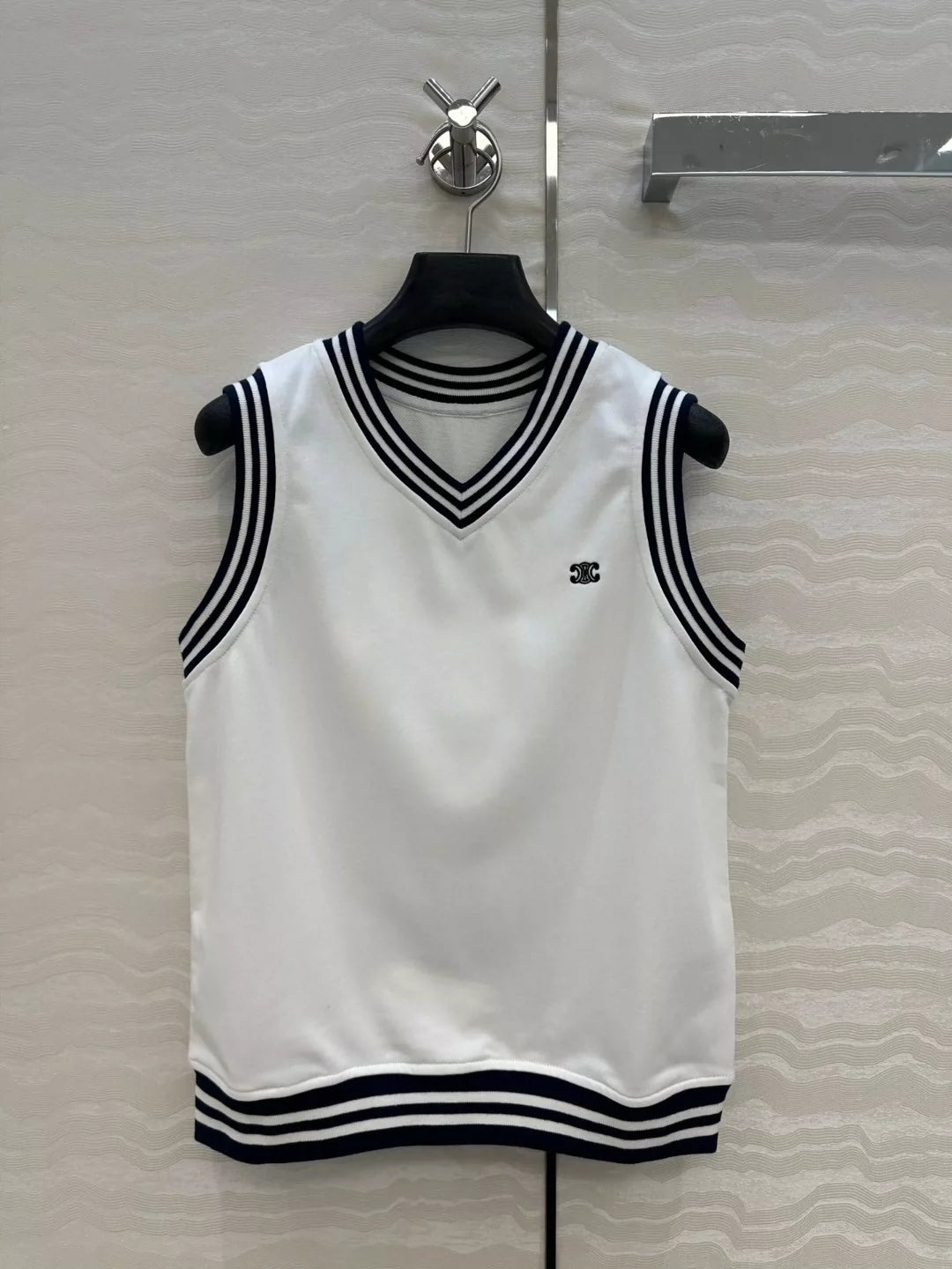 CE 25 new sports white vest top