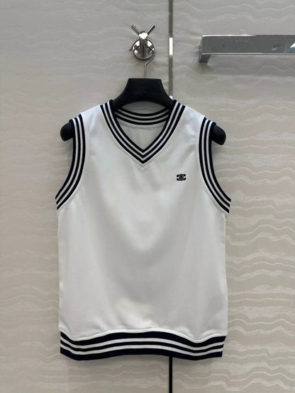 CE 25 new sports white vest top