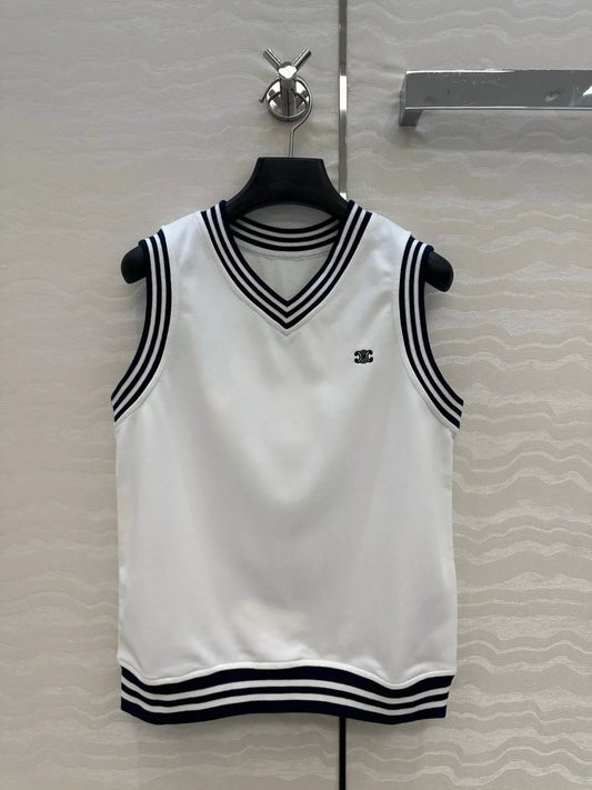 CE 25 new sports white vest top