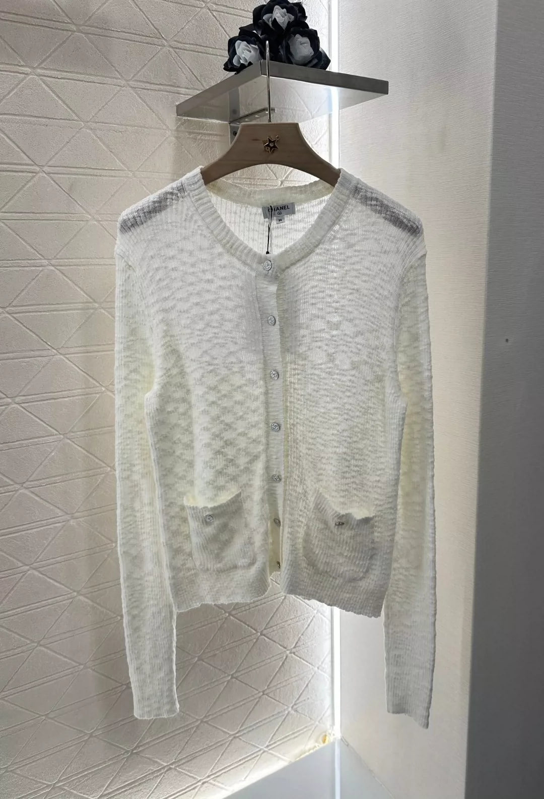 C 25 new grain texture knitted cardigan