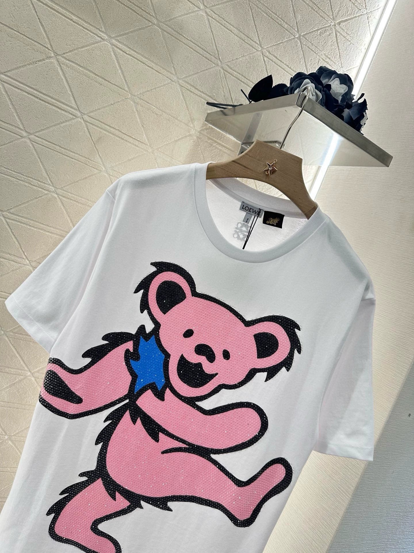 LO 25 Heavy Duty Drilling Cartoon Round Neck Short Sleeve T-Shirt