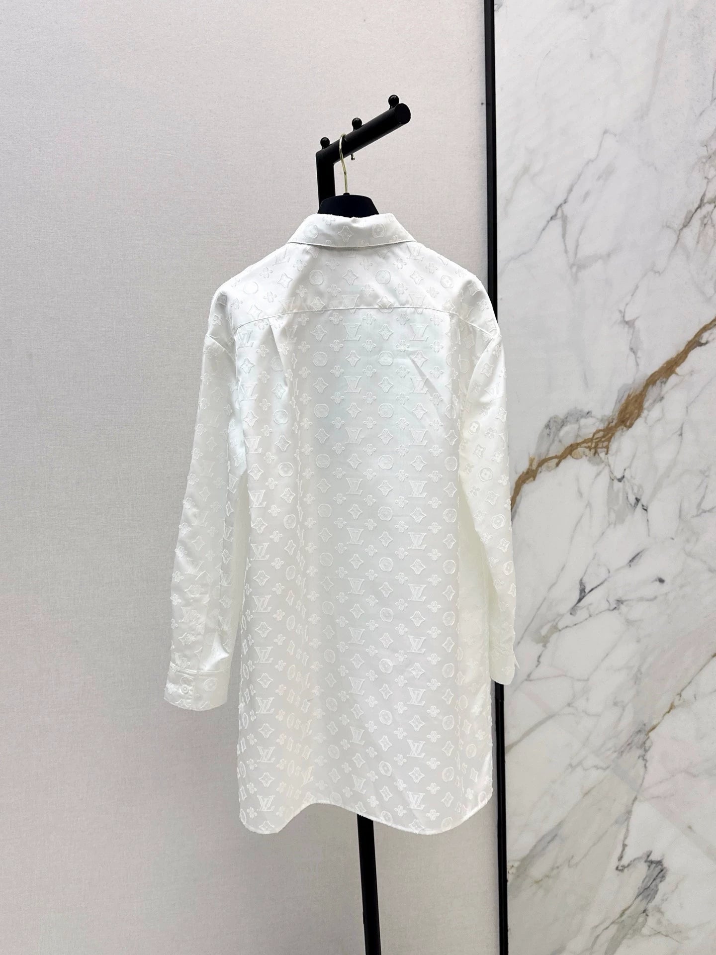 L 25 Floral shirt style dress(BLUE/WHITE)