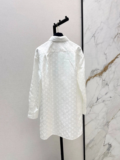 L 25 Floral shirt style dress(BLUE/WHITE)