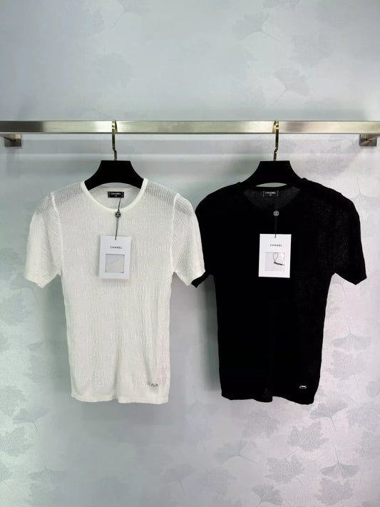 2025 Summer New Round Neck Short Sleeve Tops