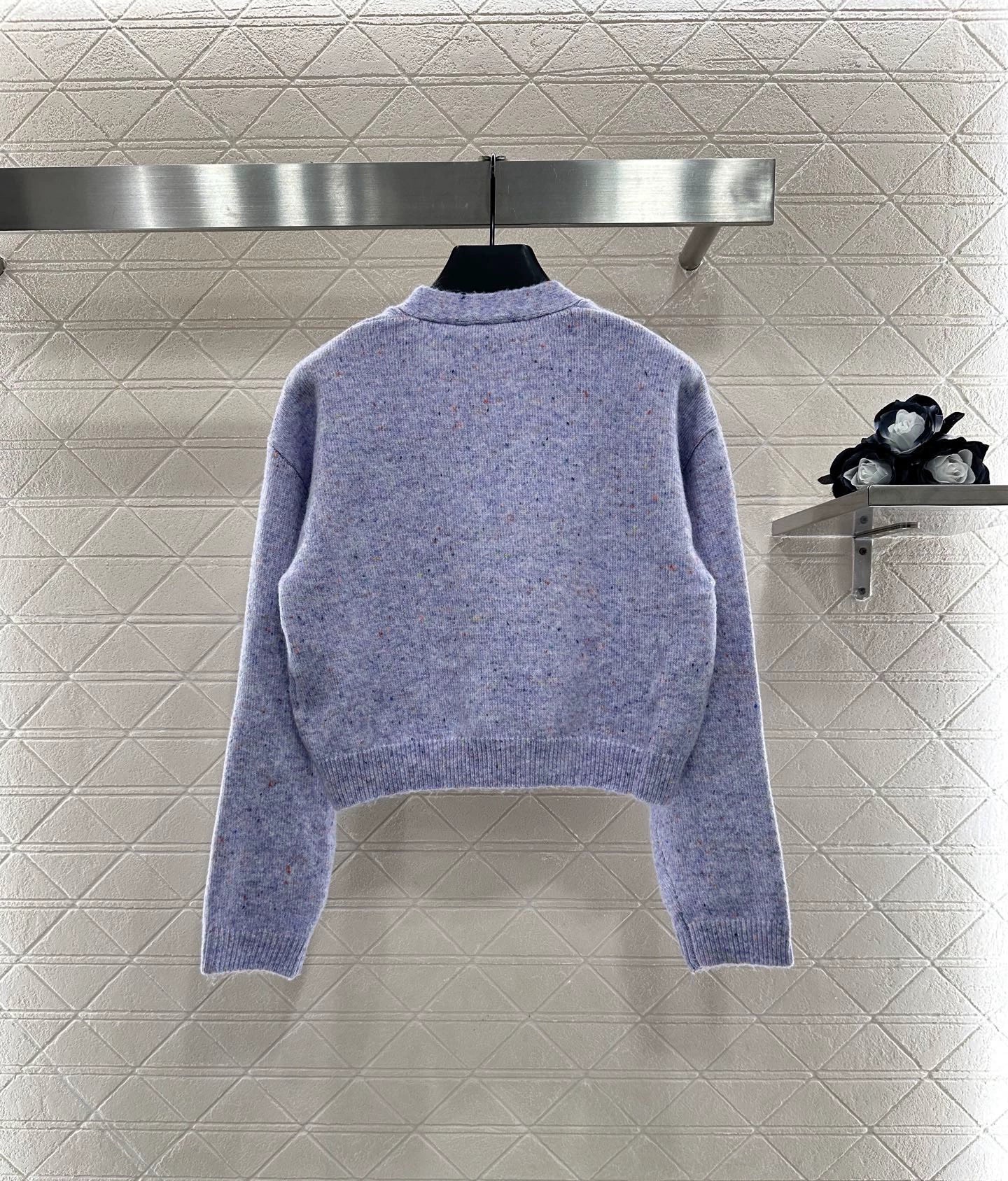 C 25 Plush lettering logo knitted cardigan