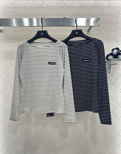 Mi 25 Slim-fit striped bottoming shirt
