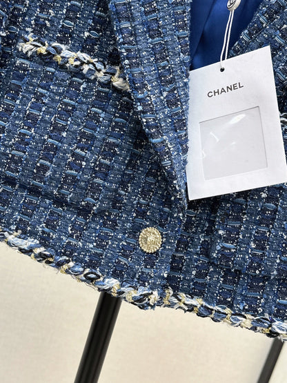 C 25 Model's Sapphire Blue Tweed Short Jacket