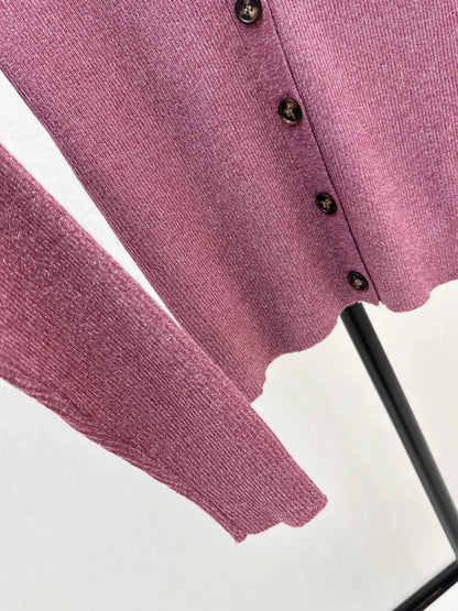 BRU 25Ss Autumn/Winter New Elegant Half-Turtleneck V-Neck Cardigan