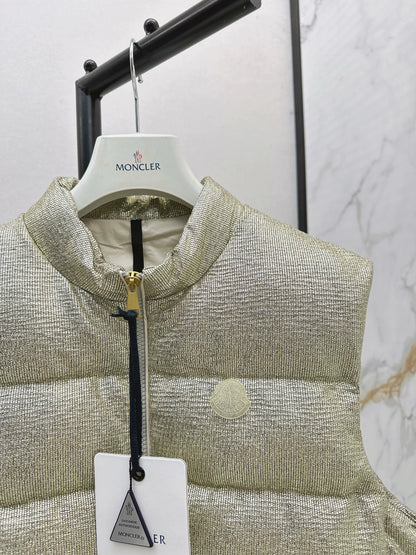 MON 25fw Silver stand collar down vest