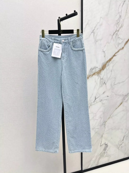 c 25 Spring/Summer Latest Custom Fabric Straight Leg Jeans