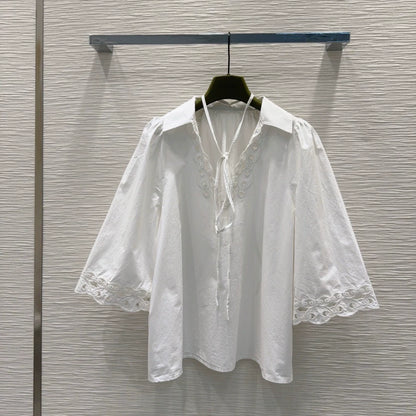 G 25 New Hollowed Out Paneled Shirt Set