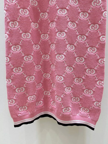 G 25 New Monogrammed Jacquard Knit Vest Dresses