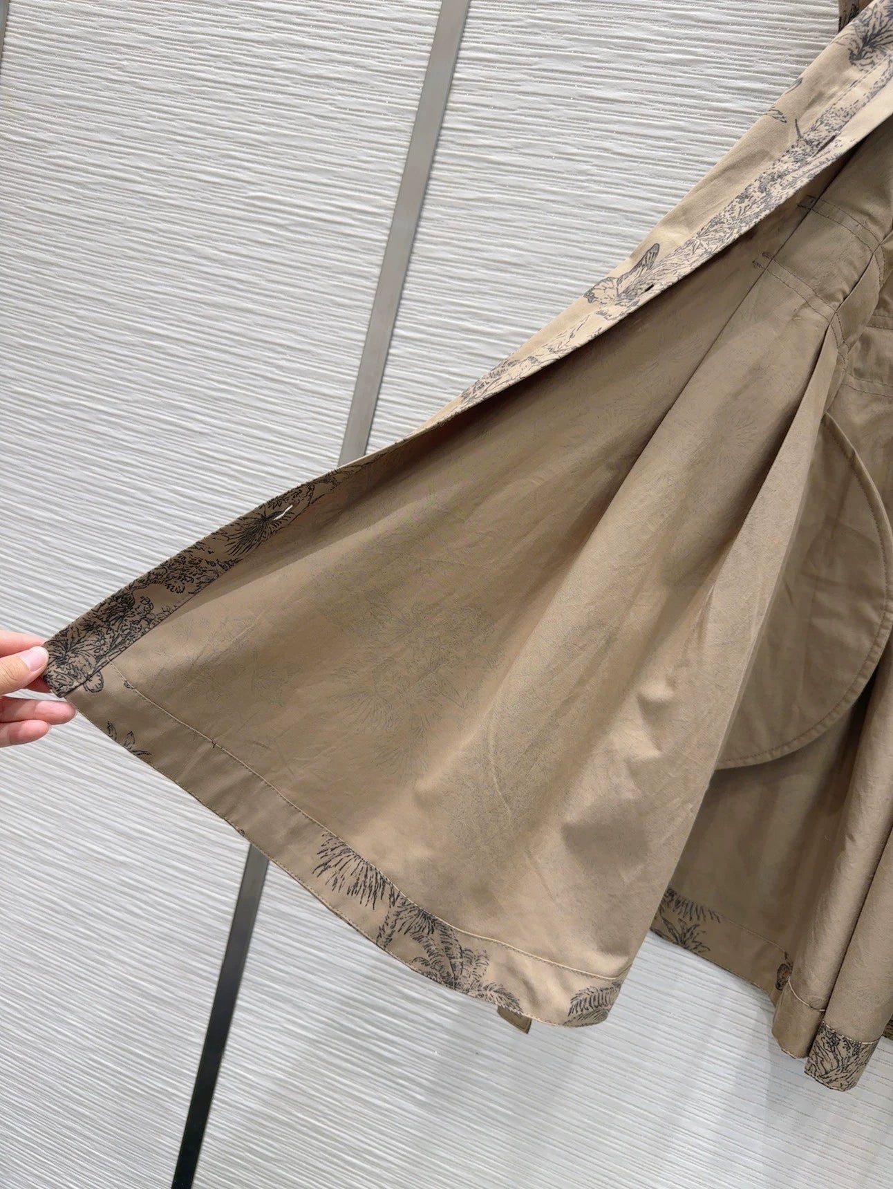 D 25 new brown printed belt single-breasted stand collar short-sleeved dress
