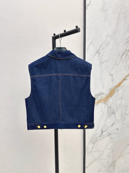 CE 25 Spring/Summer New Double Pocket Denim Vest Jacket