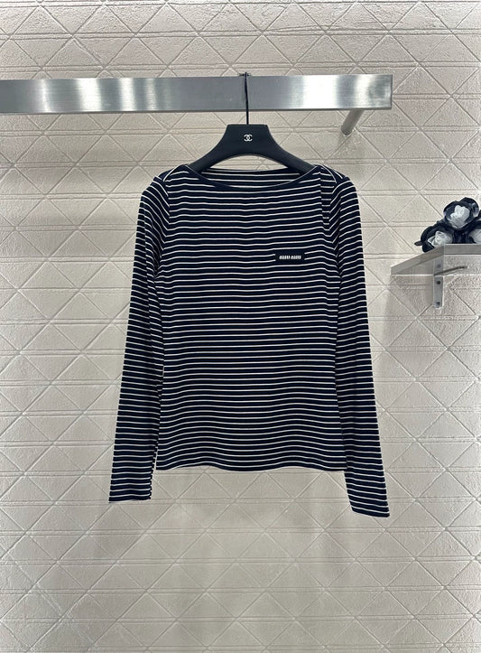 Mi 25 Slim-fit striped bottoming shirt