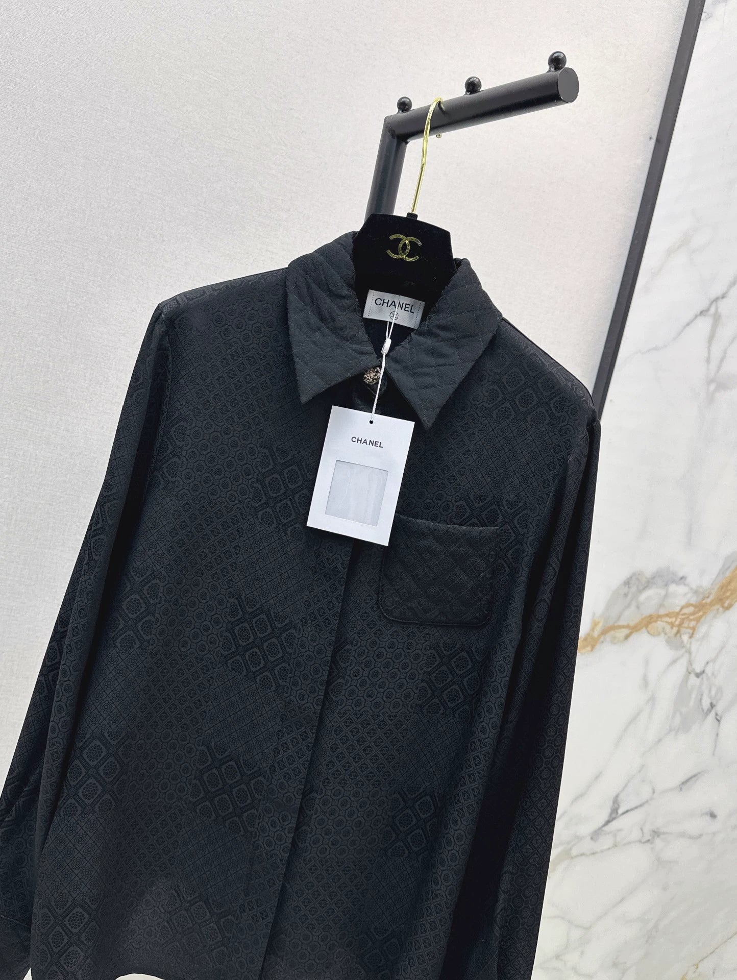 C 25 New Early Fall Jacquard Diamond-Quilted Pocket Shirt