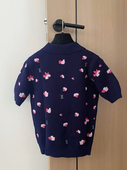C 25 New Color blocking polo collar short sleeves