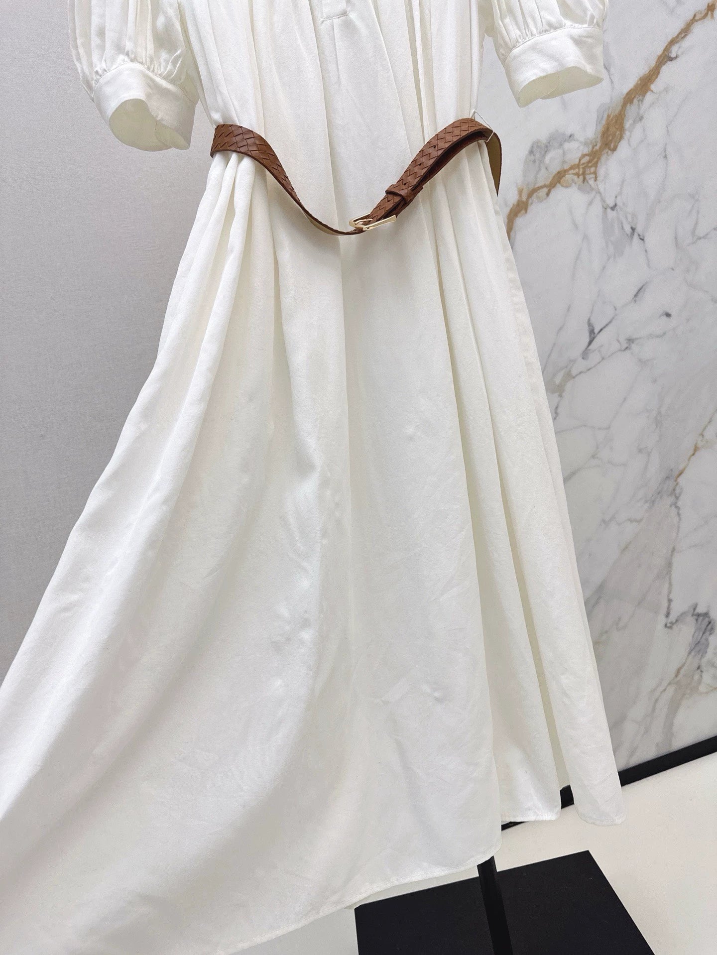 Lo 25 Spring/Summer Openwork Embroidery Patchwork Cotton Linen Dress
