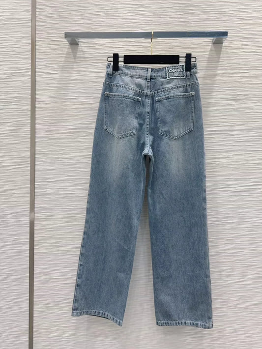 c 25 New Embroidered Denim Trousers