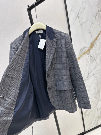 Bru 25 Blue plaid blazer