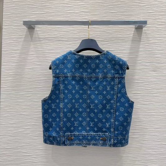 L 25 New Printed Pocket Leather Tag Cowboy Vests