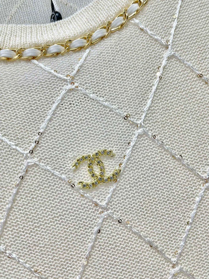 2025 Spring and Summer New Three-Dimensional Diamond Knitted Short Sleeves