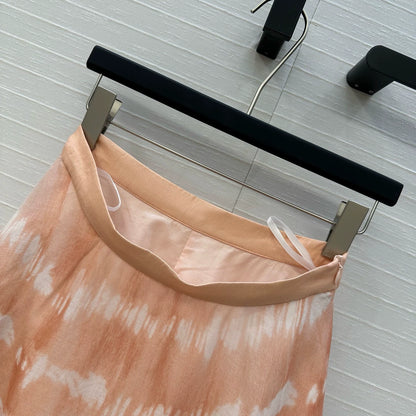 D 25 Spring/Summer Vacation Style New Water Wave Tie-Dye Half Skirt