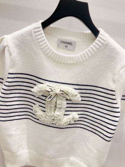 C 25 new style chest lace beading logo round neck short sleeves
