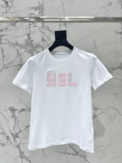 Y 25 New Flocked Letter Print Short Sleeve T-Shirt