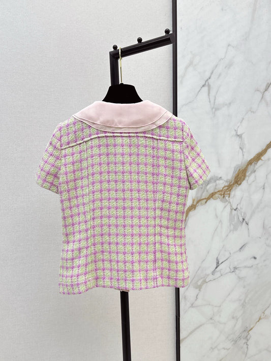 C 25 Pink short sleeves with doll collar