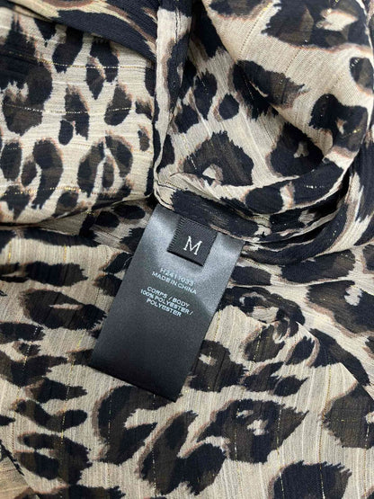 Y 25 New Leopard Print Lightweight Slightly Transparent Lapel Long Sleeve Shirt