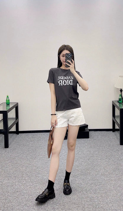 D 25 New Studded Cotton Short Sleeve T-Shirt