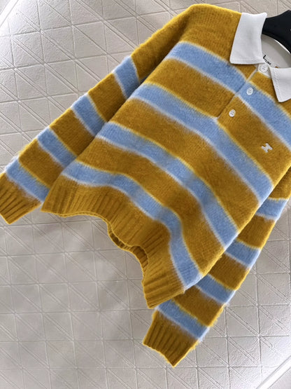Ce 25 New Striped Polo Sweater
