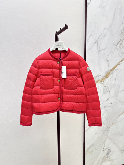 MON 25 Woven patchwork down jacket(BLAKC,NAVY,RED,BEIGI)