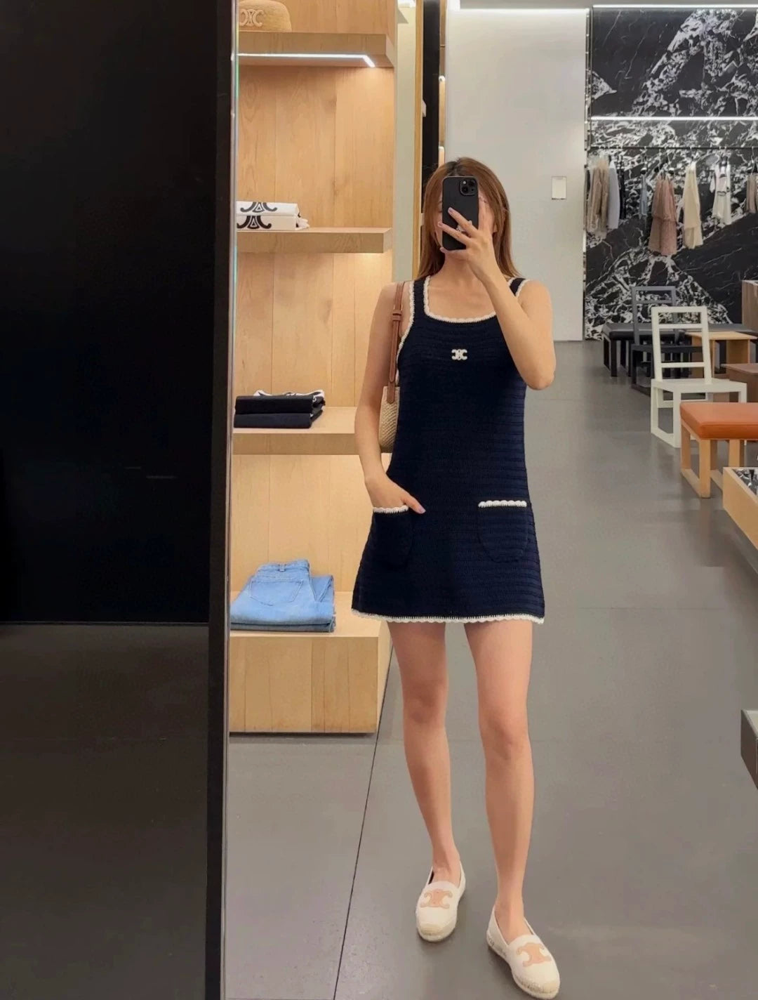 Ce 25 New Pocket Knit Vest Dress