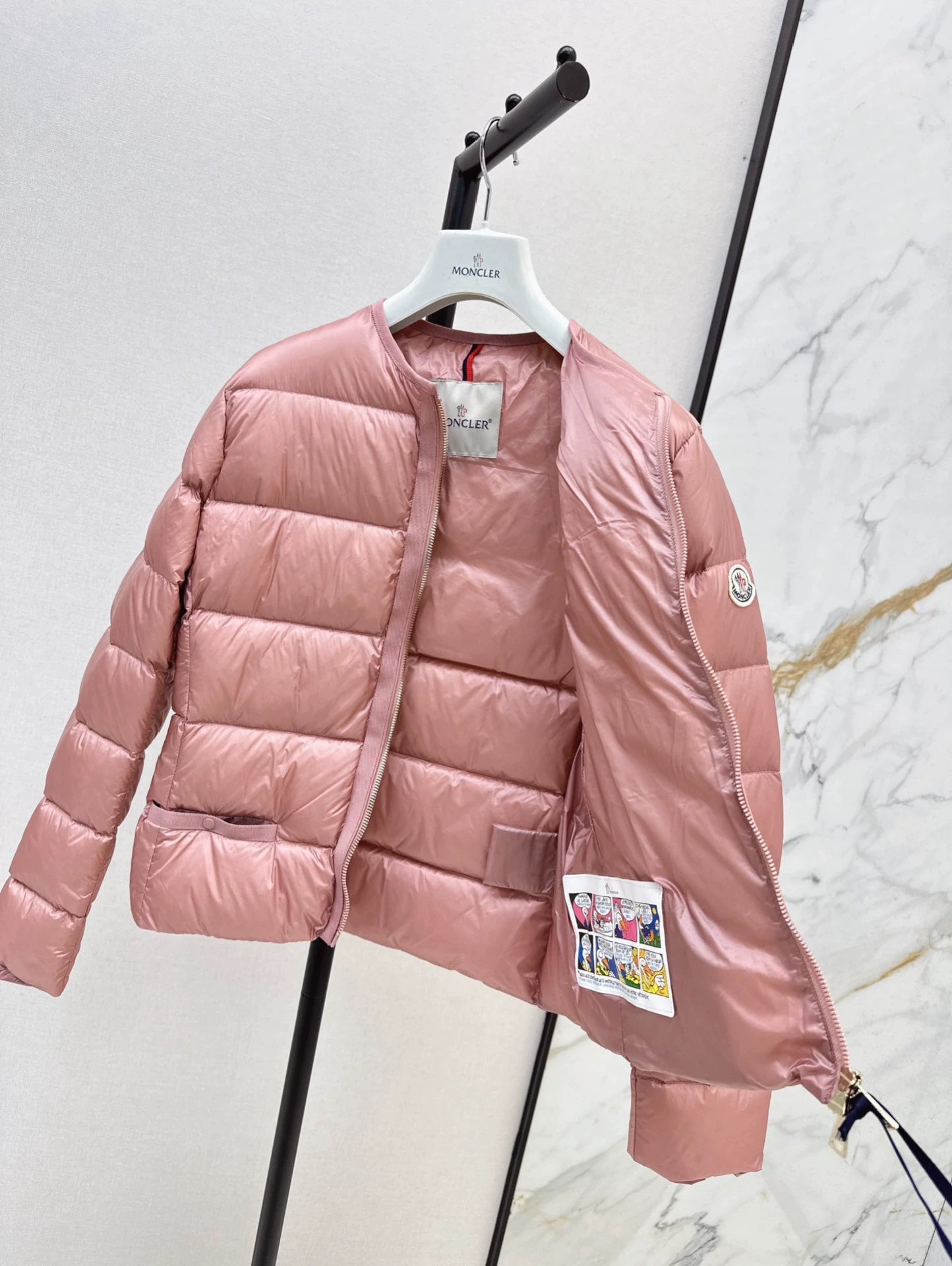MON 25fw Simple round neck down jacket(BLACK/PINK/BROWN)
