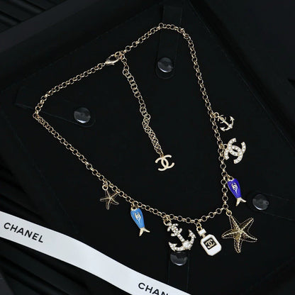 25 Summer New Ocean Series Multi-element Necklace