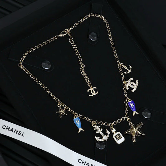 25 Summer New Ocean Series Multi-element Necklace